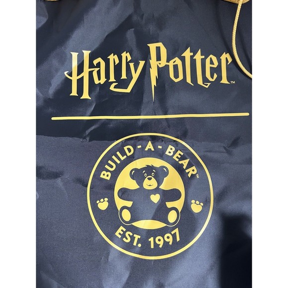 Build-a-Bear Workshop Harry Potter Drawstring Bag Backpack Yellow Black - Picture 5 of 7